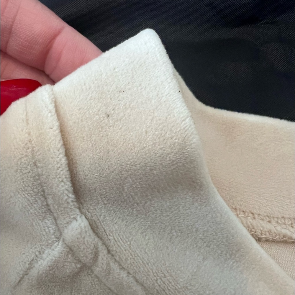 Charlotte Russe Cream Velour Cropped Zip Up Sweater - Picture 8 of 10